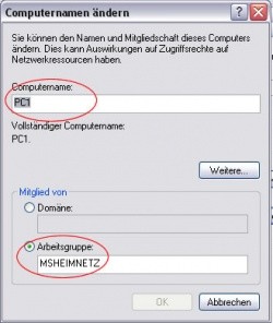 Computer zur Arbeitsgruppe hinzufügen
