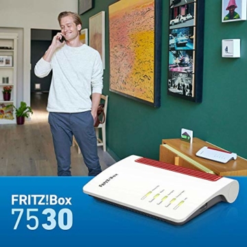 AVM FRITZ! Box 7530 WLAN AC+N Router (DSL/VDSL, 866 MBit/s (5GHz) & 400 MBit/s (2,4 GHz), bis zu 300 MBit/s mit VDSL-Supervectoring 35b, WLAN Mesh, DECT-Basis, Media Server, geeignet für Deutschland) - 5